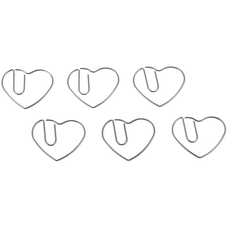 

100 Pieces 3Cm Love Heart Shaped Small Paper Clips Bookmark Clips For Office School Home (Silver Color)