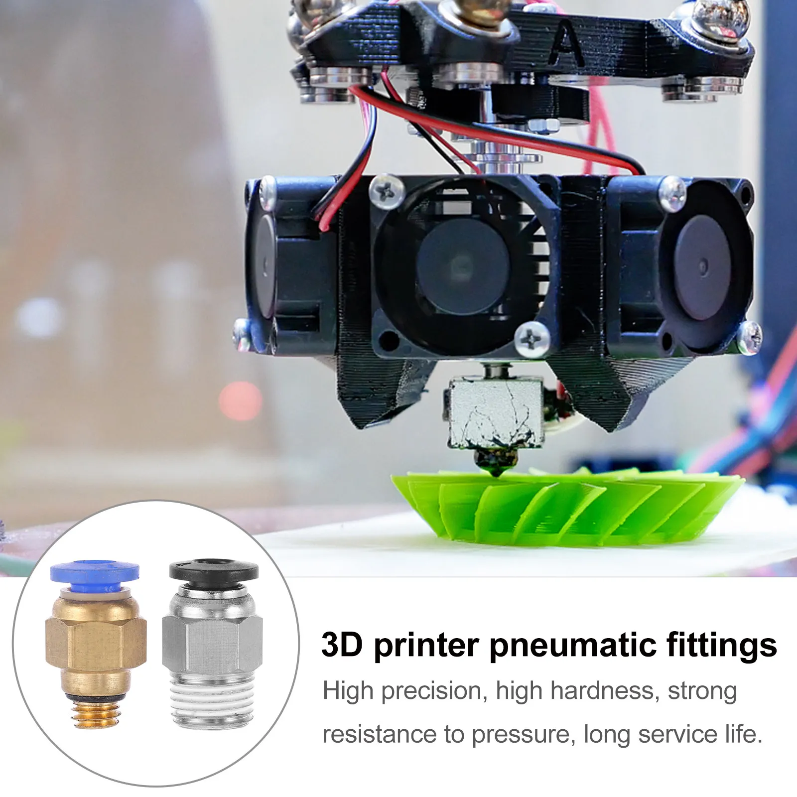 

16Pcs 3D Printer Pneumatic Air Fitting Metal Adapter with Outer Thread Fast Installation Strong Pressure Resistance Reliable
