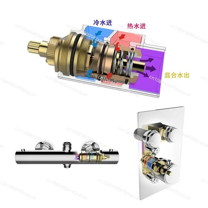 Brass Thermostatic Cartridge For Faucet Hot Cold Water Temperature Control Replacement Spare Parts