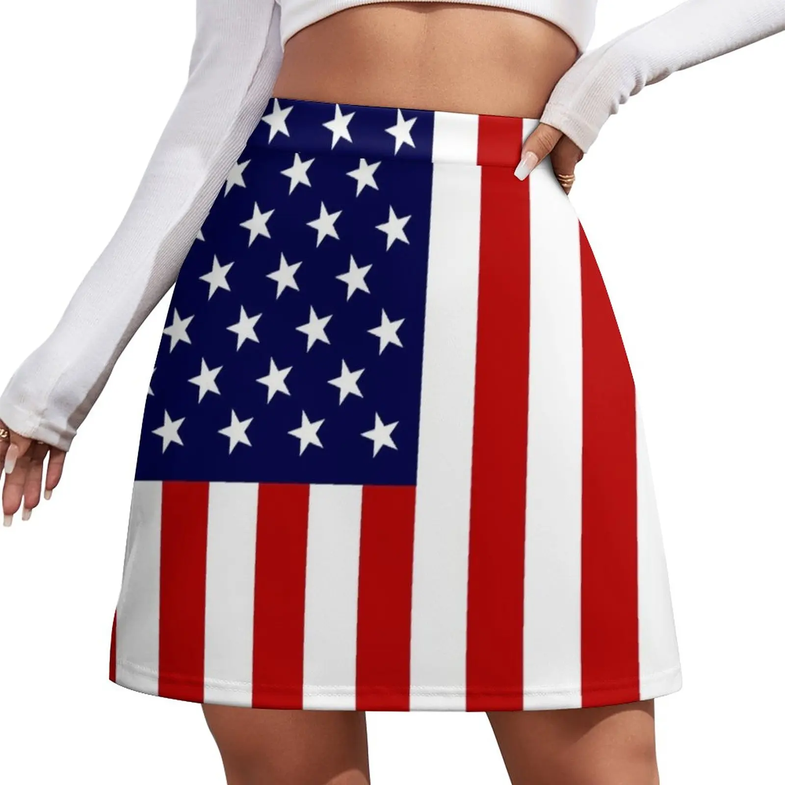 Rok Mini bendera Amerika rok pendek wanita musim panas 2023 peri grunge