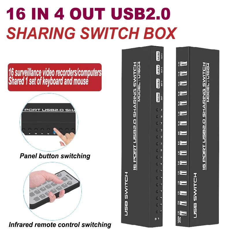 

Usb Printer Sharer 16 Ports 16 Monitoring Recorders Share 1 Set Of Keyboard And Mouse 16 In 4 Out Switch Computer Host Laptop