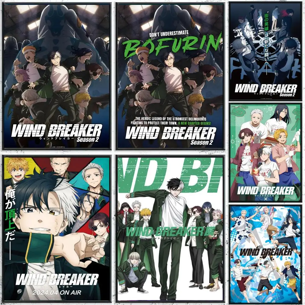 W-Wind Breaker Webtoon Poster Perfect Sticker Self Adhesive for Office Home Theater Wall Art Decor Fancy Gift