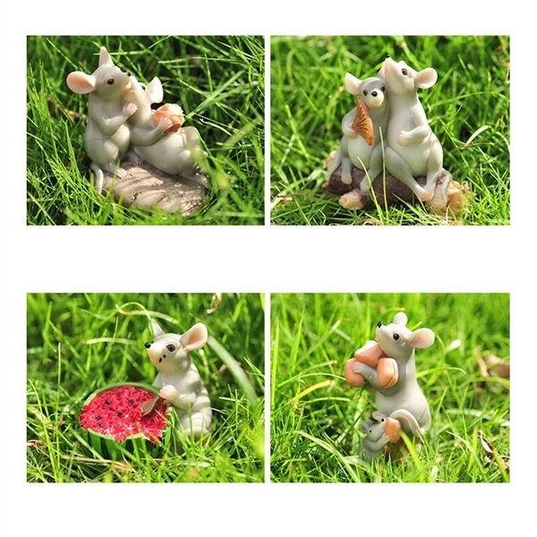 

Fashion Small Mouse Figurines Resin Cartoon Furnishing Articles Landscape Bonsai Miniatures Courtyard Creative Gifts