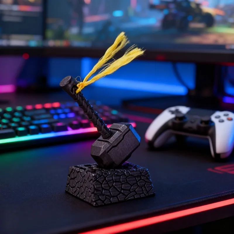 

Магнитные колпачки для клавиш с молотком, изготовленные на заказ колпачки для клавиш с героями мультфильмов, крутые колпачки для клавиш в стиле ретро, смоляные полупрозрачные колпачки для клавиш, механическая клавиатура