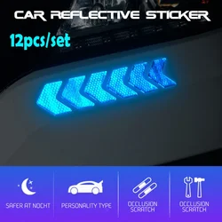 12PCS Car Reflective Sticker Arrows Pattern Warning Car Stickers and Decals Auto Tail Bar Bumper Safety Car Accessories Exterior