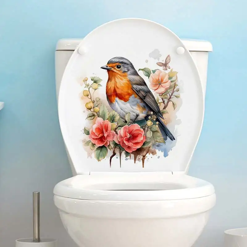 Cute Colorful Robin Bird Wall Sticker Bathroom Living Room Background Decorations Wallpaper Creative Animals Stickers S294