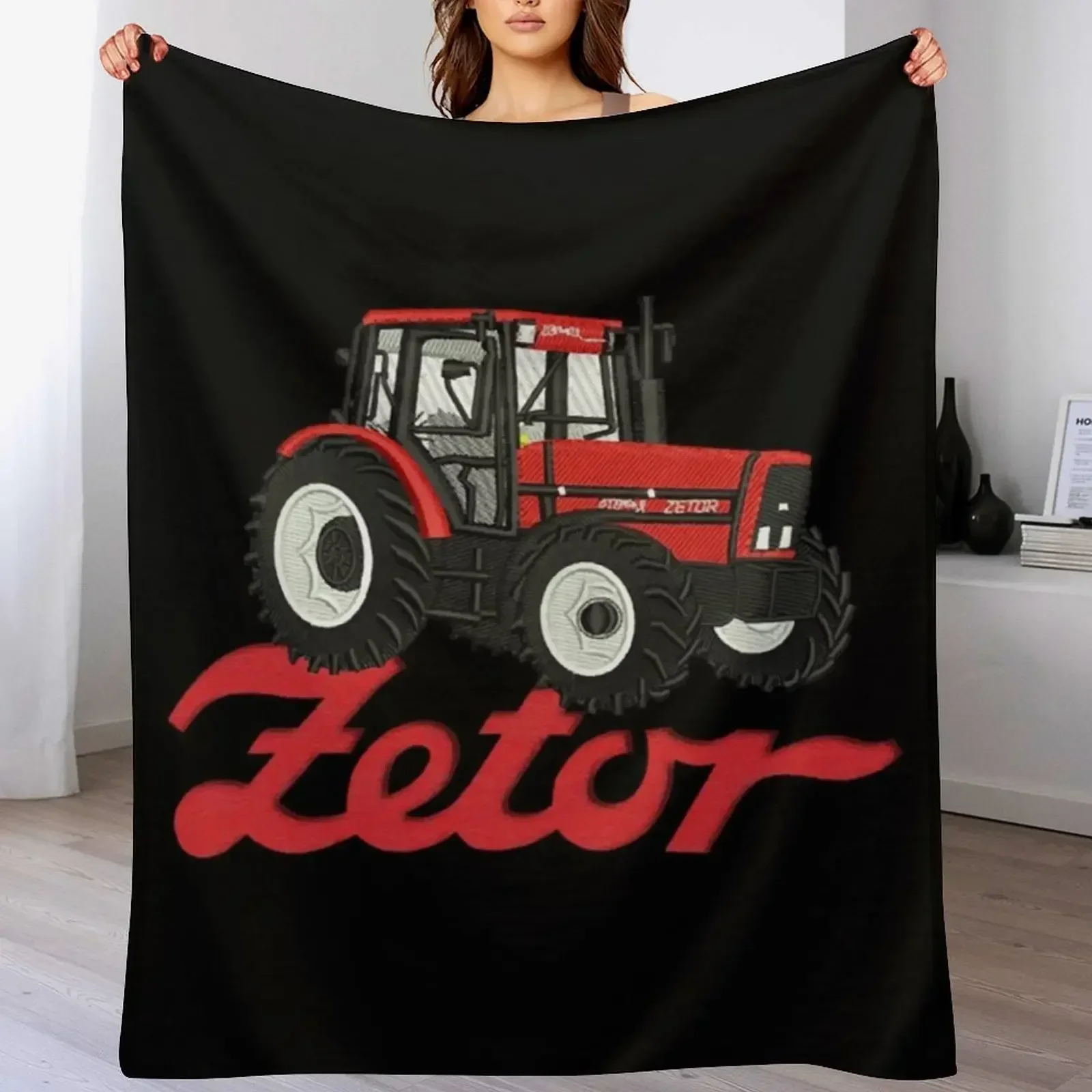 Perusahaan zetor traktor selimut lempar seprai tempat tidur kotak-kotak hadiah lucu selimut kain flanel