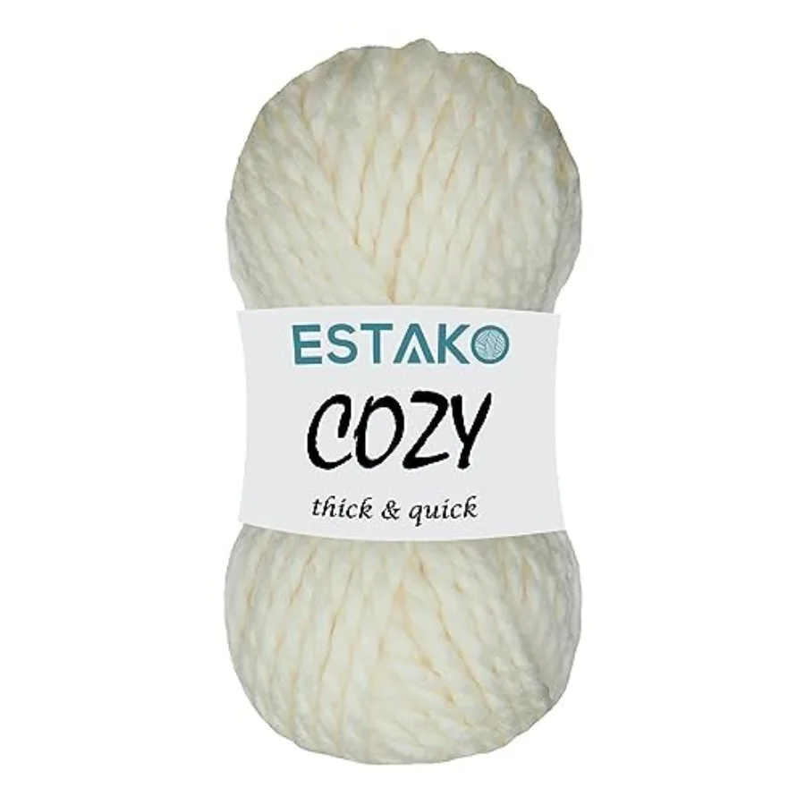 

Cozy Thick and Quick Yarn 20% Wool 80% Acrylic Soft Super Bulky Weight #6 Knitting and Crocheting Yarn 3.52 oz 100gr 65 yds (60
