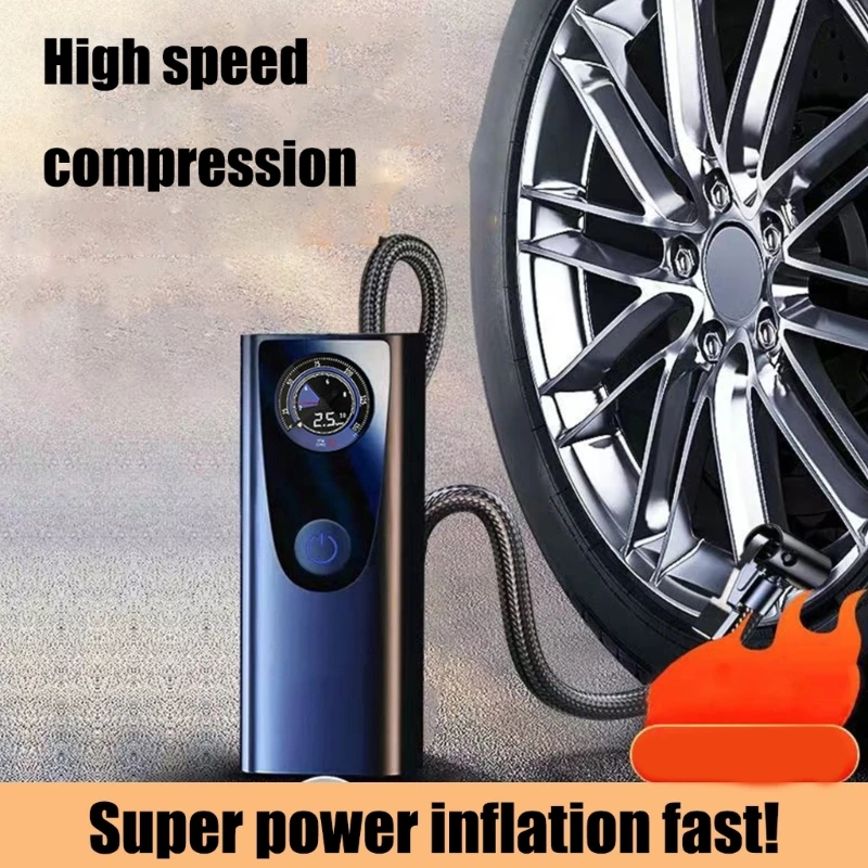 Heavy Duty Auto Air Pumps Rapid Charging Noise Cancellation Accurate Gauge for Outdoor Adventures Long Trips Daily Use