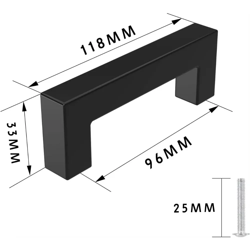 Imagem -06 - Puxadores com Parafusos Ferramentas de Instalação Adequado para Decoração de Móveis Armário de Cozinha Distância Furo 96 mm