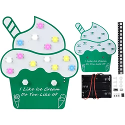 SMD Soldering Practice Kit Colorful LED Ice Cream Cup DIY Electronics Kit with 7 Light Effects Fun Ice Cream Soldering Project