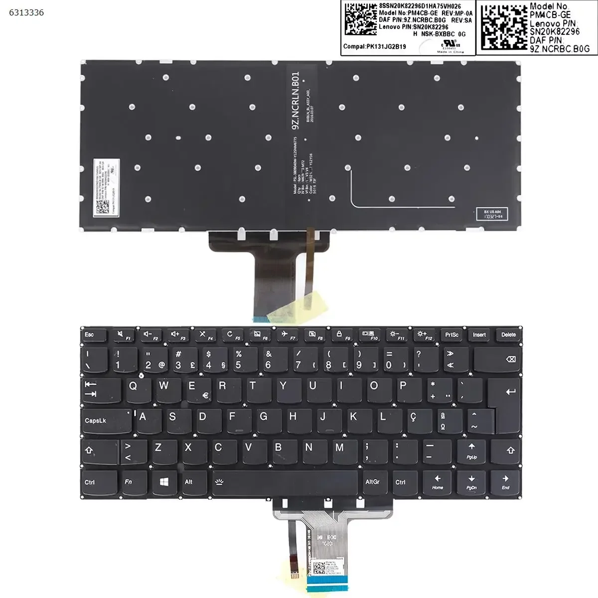 

PO Laptop Keyboard for Lenovo Yoga 510-14ISK 510-14IKB 510S-14IKB 510S-14ISK Black Backlit without Frame Foil