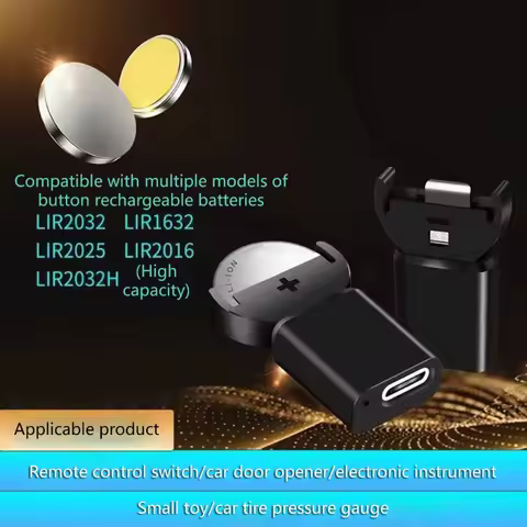 Type C Lithium Coin Cells Charger For LIR2032 LIR2025 ML2032 ML2025 CR2032 Button Cell Rechargeable Battery USB C Plug Charging