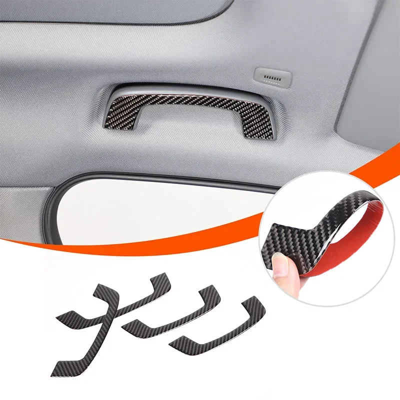 

For BMW 5 Series G60 2024+ soft carbon fiber car styling car roof handle sticker car interior protection accessories 4pcs