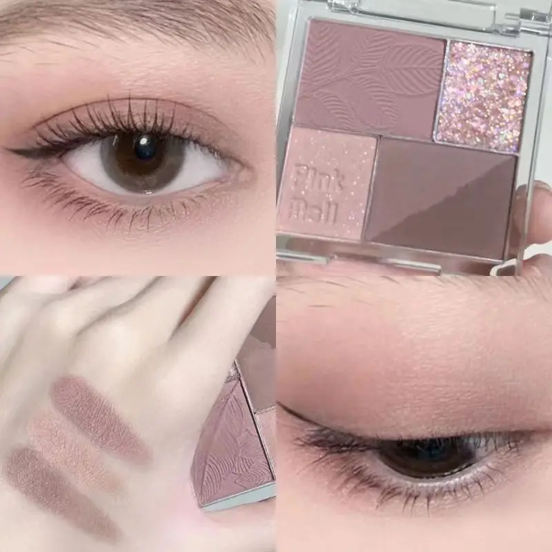 Maquillaje de belleza, bandeja de sombra de ojos de cinco colores, baja saturación, precio plano, alto nivel de apariencia, Cosméticos de maquillaje