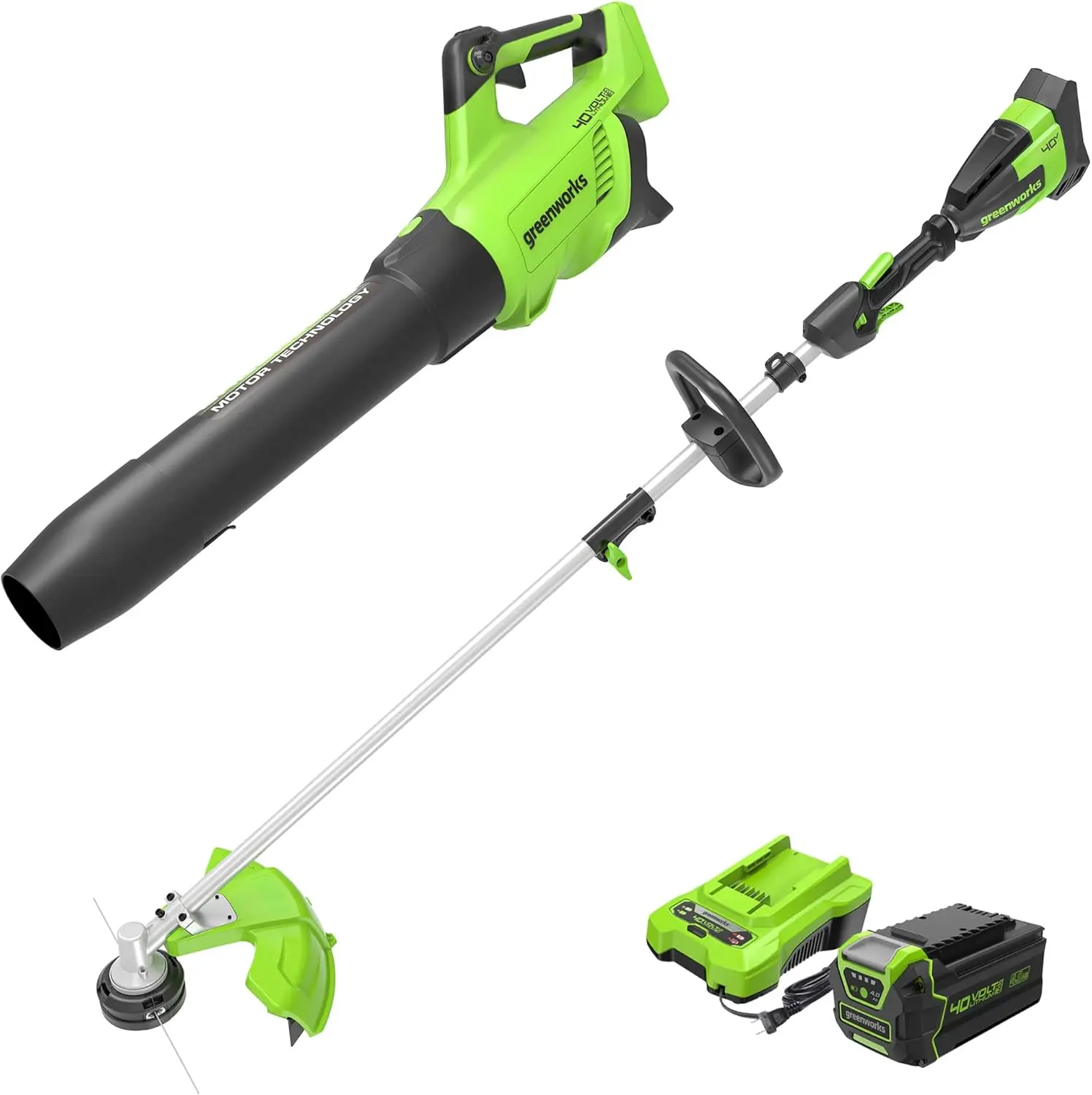 

40V Brushless String Trimmer (Attachment Capable) + Brushless Blower Combo Kit, 4.0Ah Battery and Charger Included