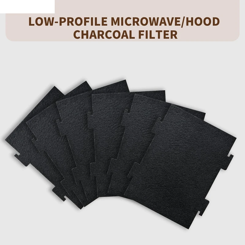 6 Pack Activated Charcoal Filters Replacement For Whirlpool & Kitchenaid Over The Range Microwaves KMLS311HS, WML55011HS