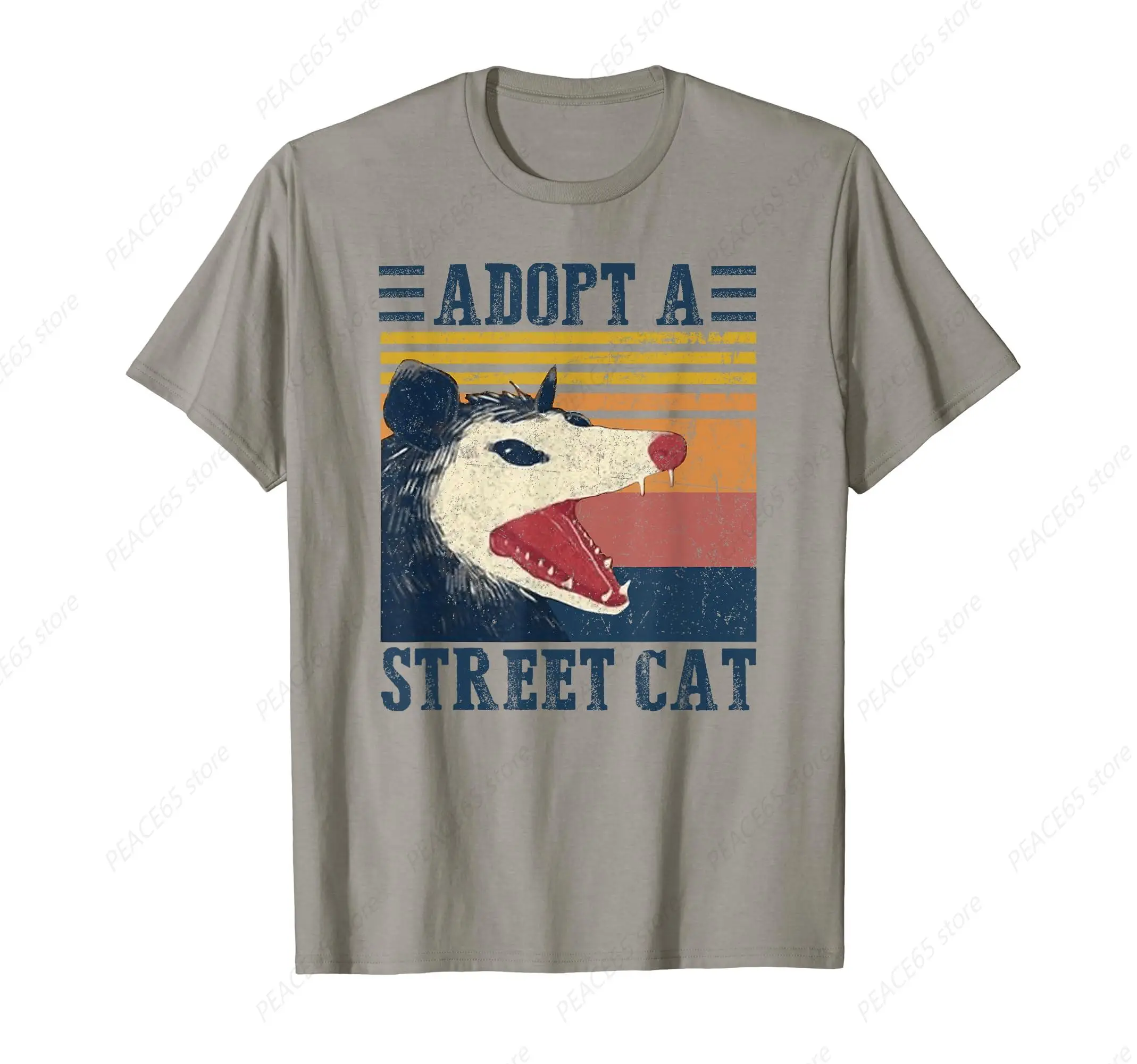 

Adopt A Street Cat Funny T-Shirt Men Top Tee Shirt Poland Polish Flag Short Sleeve Casual Oversized