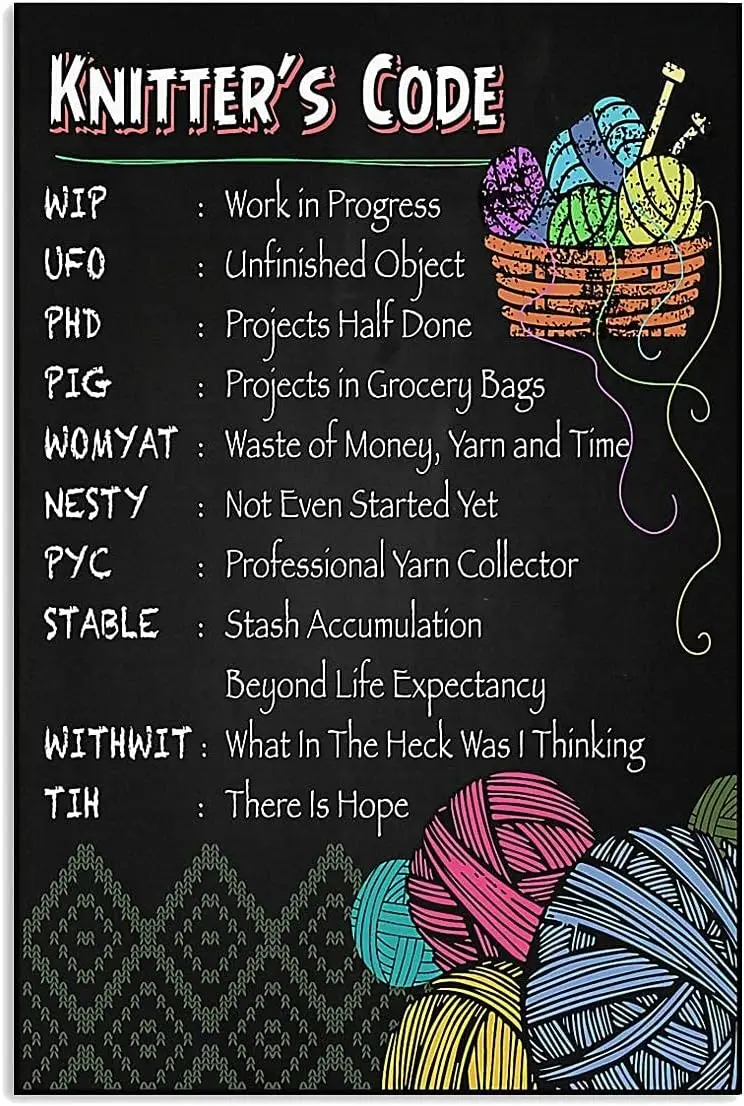 Vintage Poster Metal Sign Crochet And Knitter'S Code Yarn Stable Tin Signs Retro Plaque Wall Decor Gift For Home Kitchen Off