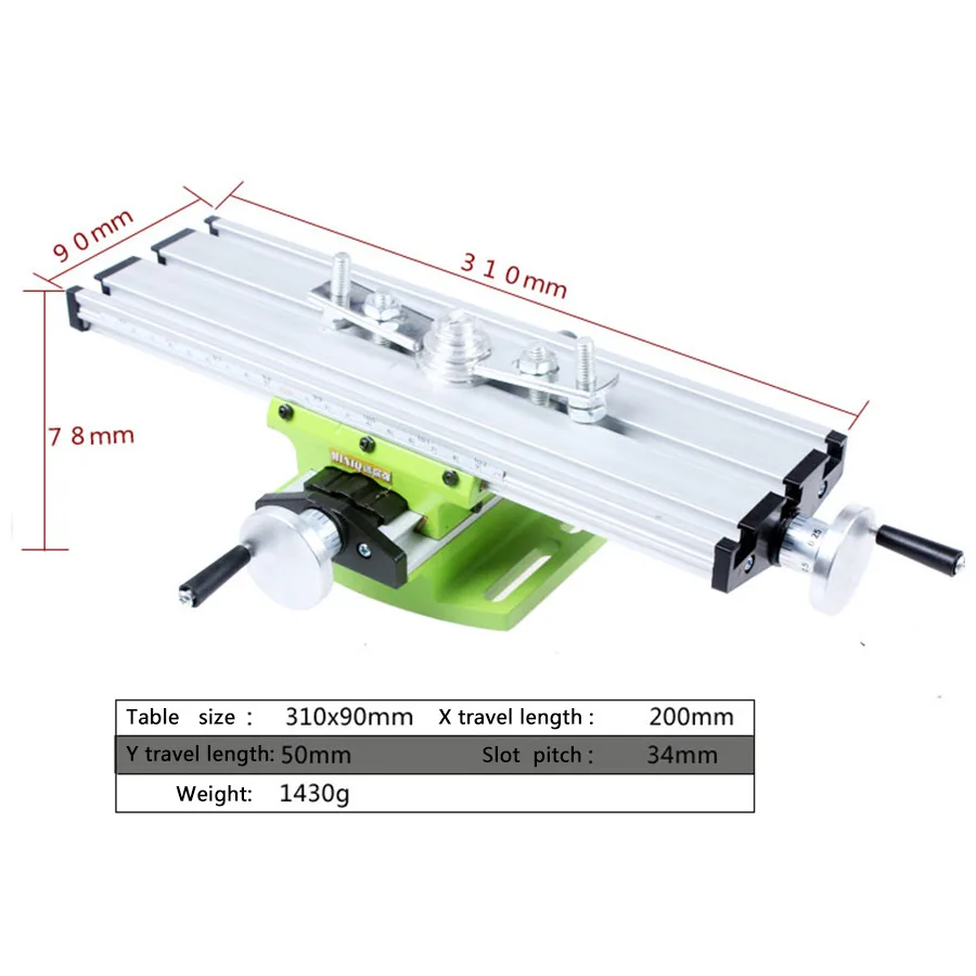 Multifunctional Miniature Nail Rhinestones Drilling Milling Machine Cross Table Workbench Machine Tool Cross Sliding Table