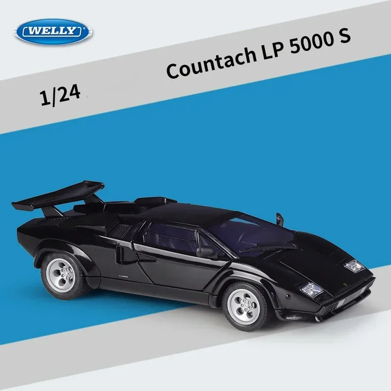 

WELLY 1:24 Lamborghini Countach LP 5000S Sports Car Simulation Alloy Car Model - Suitable for Children's Toys and Collections