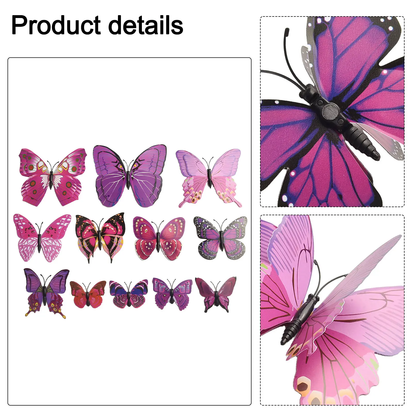 Bedroom Wall Stickers Home Decoration Stickers Wedding Marriage Room Purple Set Of 12 Pieces Environmentally Friendly Material