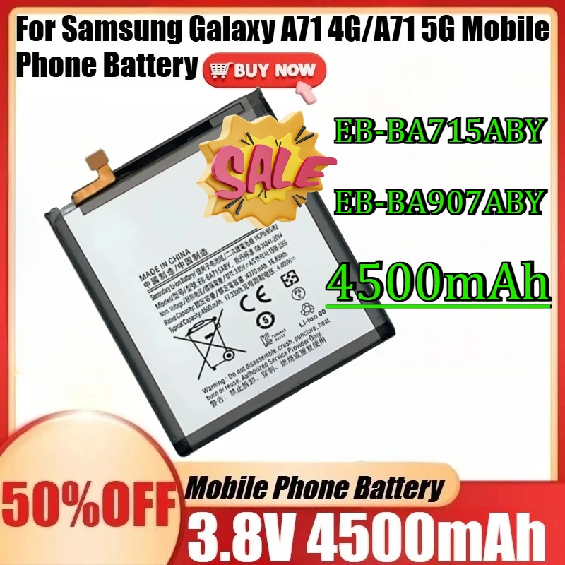 

For Samsung Galaxy A71 4G/A71 5G Mobile Phone Battery New EB-BA715ABY EB-BA907ABY High Quality Replacement Battery