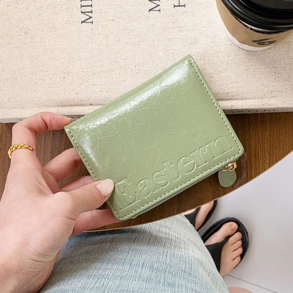 الرجعية الكورية نمط Bifold محفظة صغيرة محفظة قصيرة مخلب بولي Leather حامل بطاقة جلدية متعددة الوظائف متعددة فتحة للطي حافظة للبطاقات الرجال #1