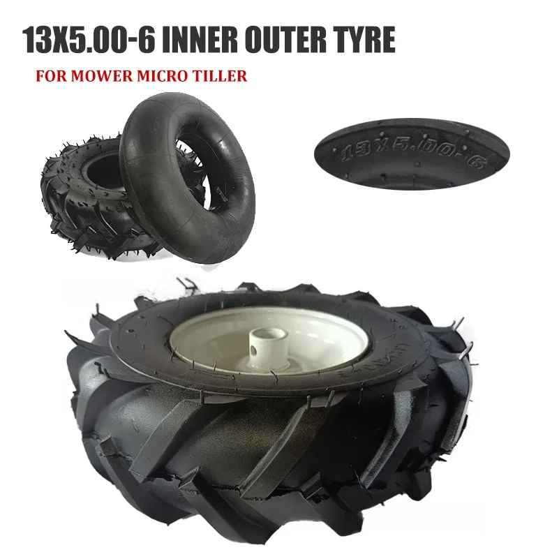 

13 inch herringbone inflatable wheel 13 * 5.00-6 micro tiller tractor pneumatic tire rubber scraper