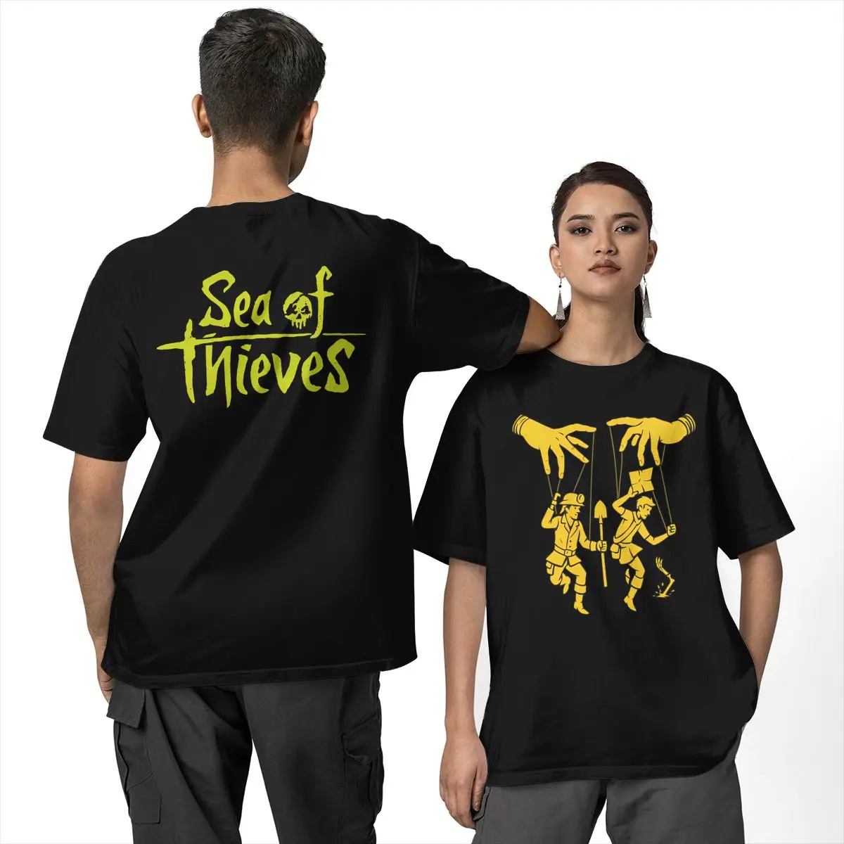 

Sea Of Thieve T Shirt Couple Vintage Cotton T-Shirts Summer Breathable Hipster Tees Pattern Big Size Tops