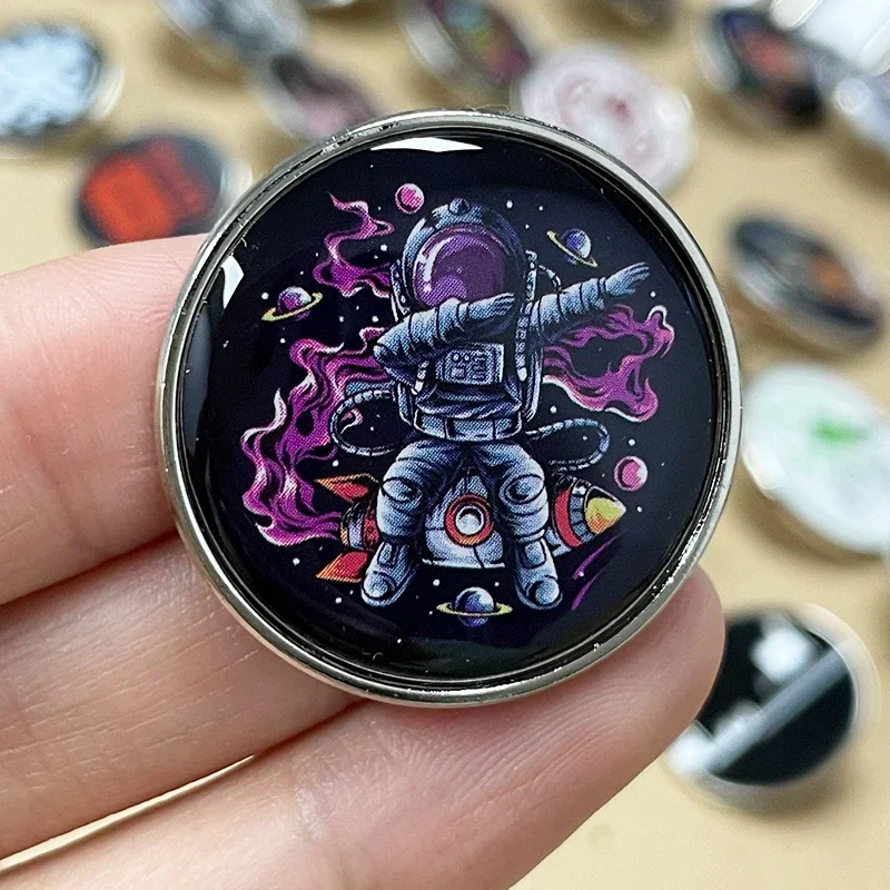 Space Travel Astronaut Badge Buttons Rocket Planets Cosmic Brooch