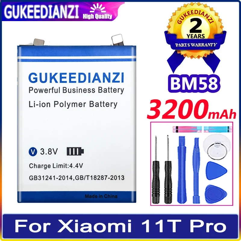 

GUKEEDIANZI Battery BM58 3200mAh For Xiaomi 11TPro 11T Pro 5G Mix4 Mix 4 Mobile Phone Bateria