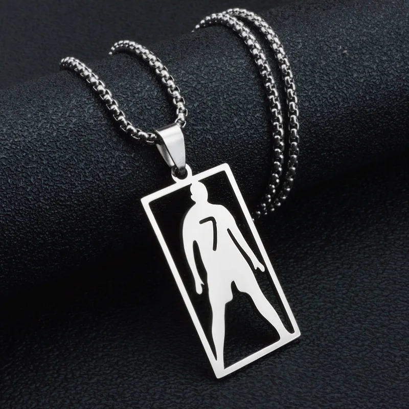 Fashion Football Soccer Star No7 Necklace Men Hip Hop CR7 Ronaldo Pendant Necklace Chain Jewelry Simple Accessory