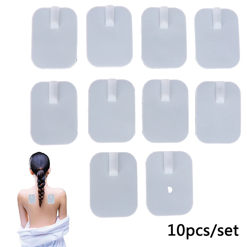 

10Pcs 4*6cm Reusable Tens Machine Electrode Pads Body Massager Selfadhesive Pads