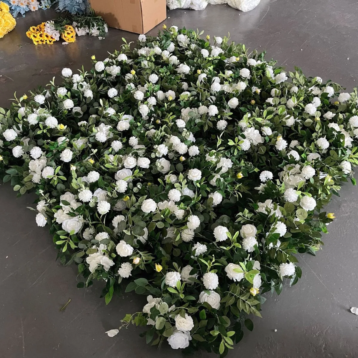 100/200CM Weißes Blumenarrangement Rosen-Hortensien-Blumenreihe Hochzeits-Hintergrund Wanddekoration Sofa-Tischläufer Bankett-Event-Requisiten – Detail 5