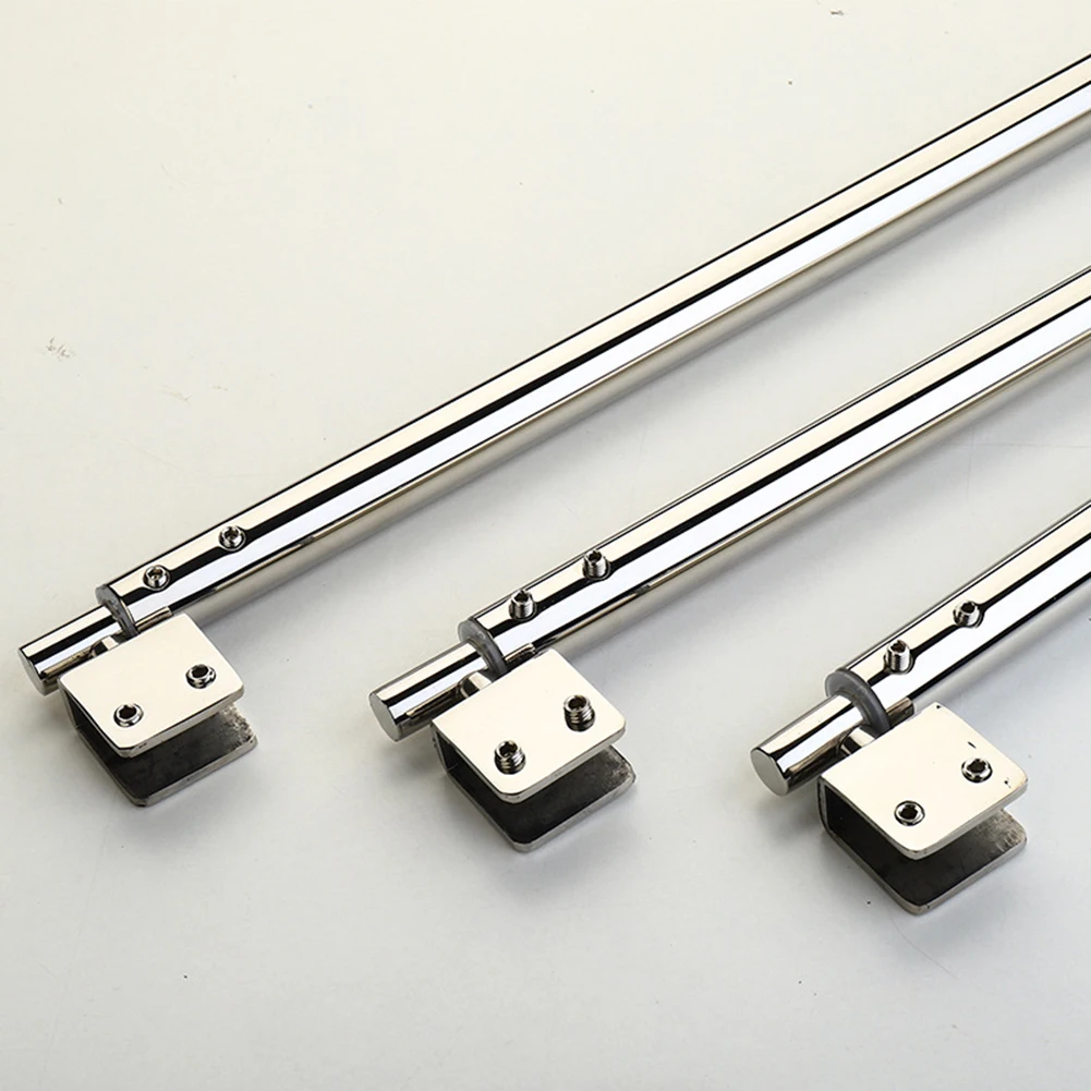 Shower Glass Door Fixed Rod Clamp Stainless Steel Adjustable Shower Screen Support Bar Arms For 8mm-12mm Glass Panel