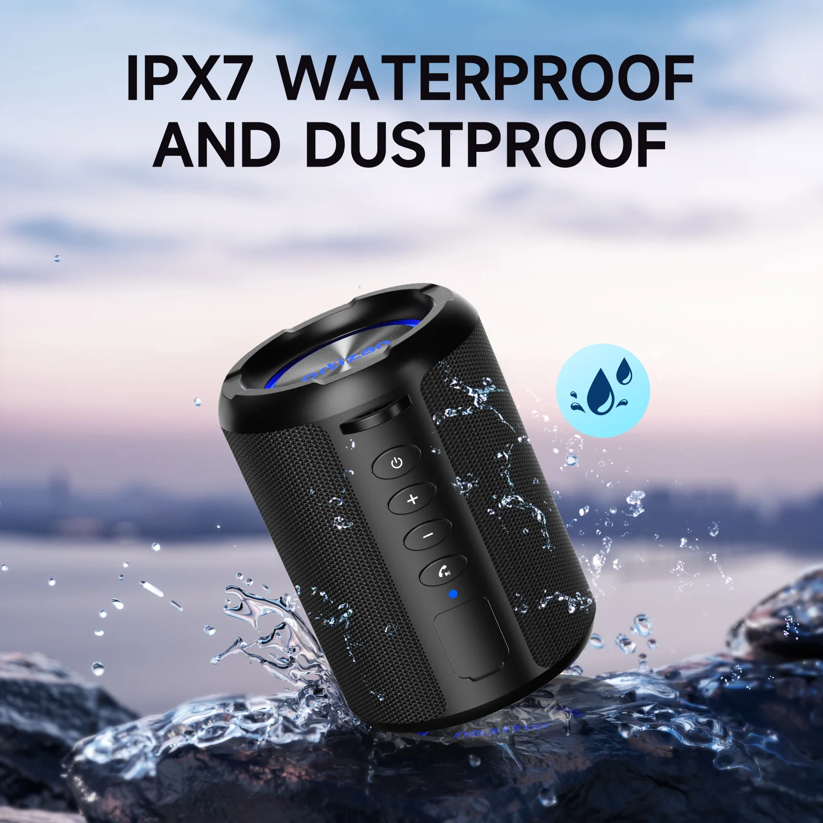 Ortizan X9S Tragbarer Bluetooth-Lautsprecher, Bass Boost HD Loud Sound, kabelloser Lautsprecher mit LED-Licht, IPX7 wasserdicht, 15-W-Lautsprecher – Detail 18