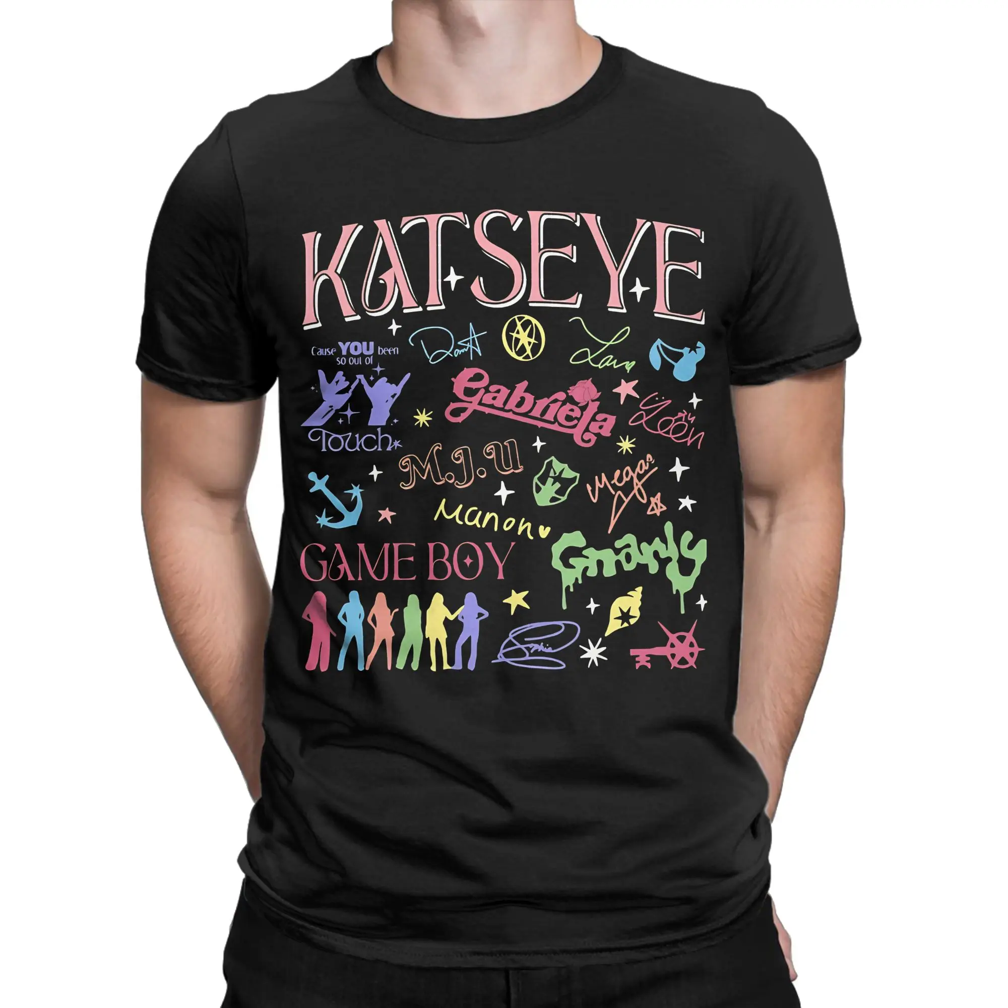 Men Katseye Beautiful Chaos Gnarly Gabriela T Shirt 100% Cotton Clothes Short Sleeve Round Collar Tee Shirt Original T-Shirt