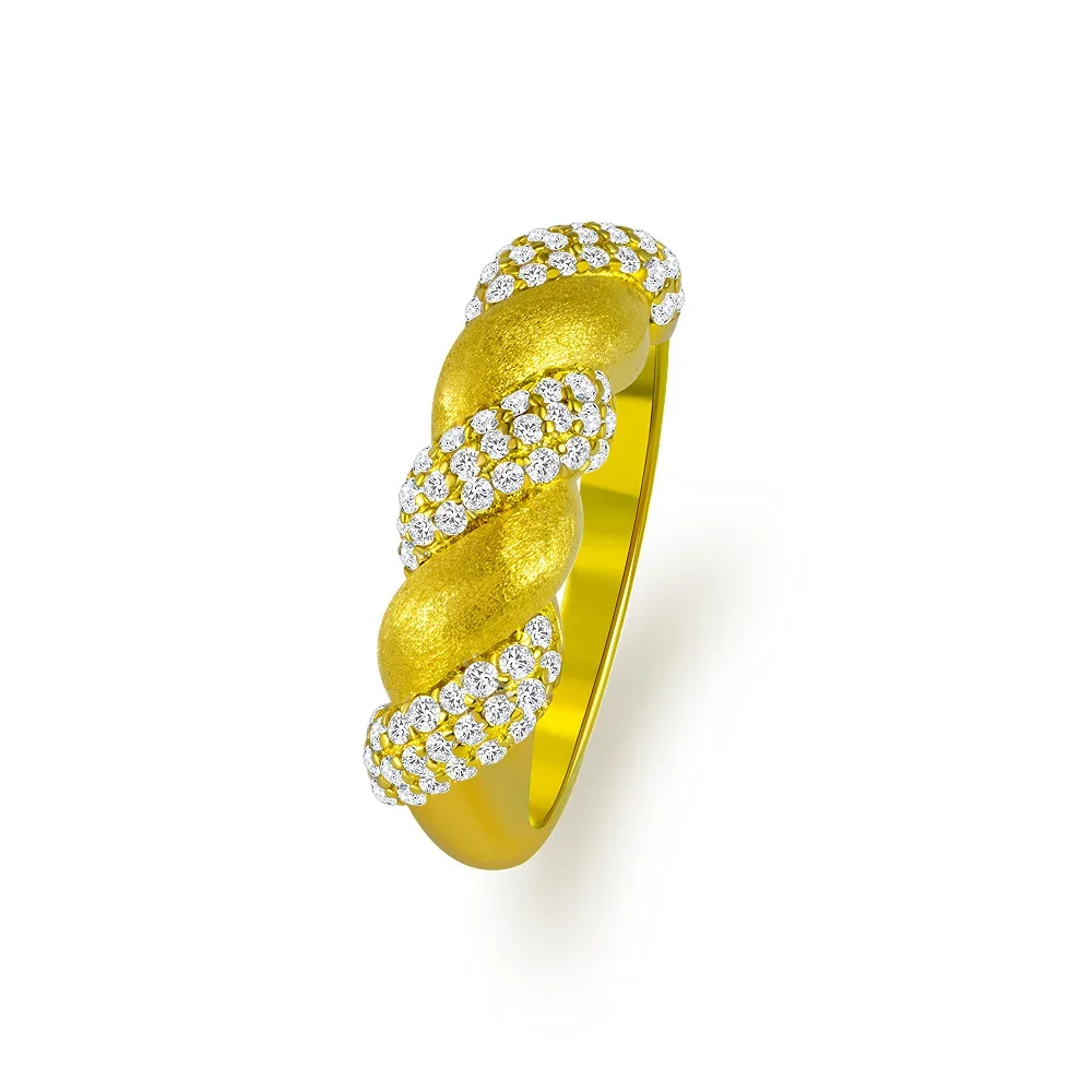 

HOT SALE S925 Silver Gold Fried Dough Twists Woven Winding Ring Round 1.25mm Fashion High Grade Finger Ring Wedding Jewelry