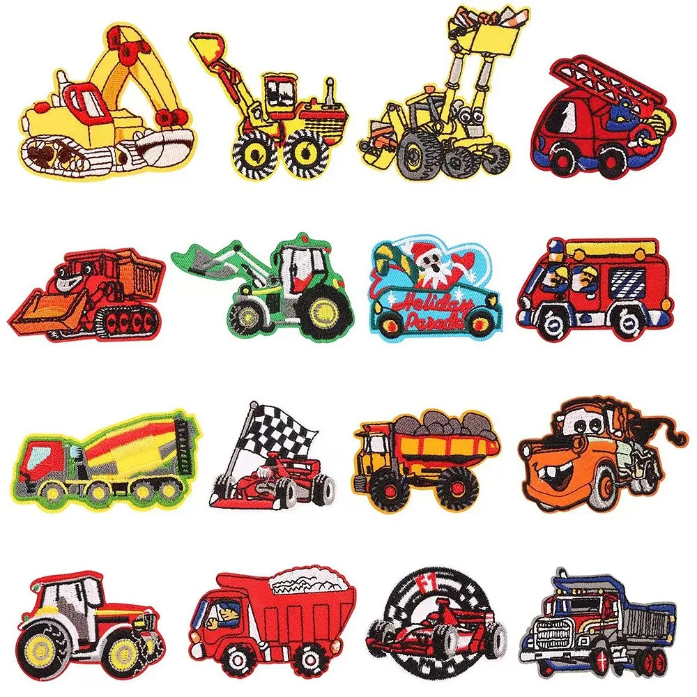 

Construction Embroidered Patch DIY T-shirt Adhesive Backpack Iron on Patches Cloth Decoration Accessory Sew Appliques Stickers