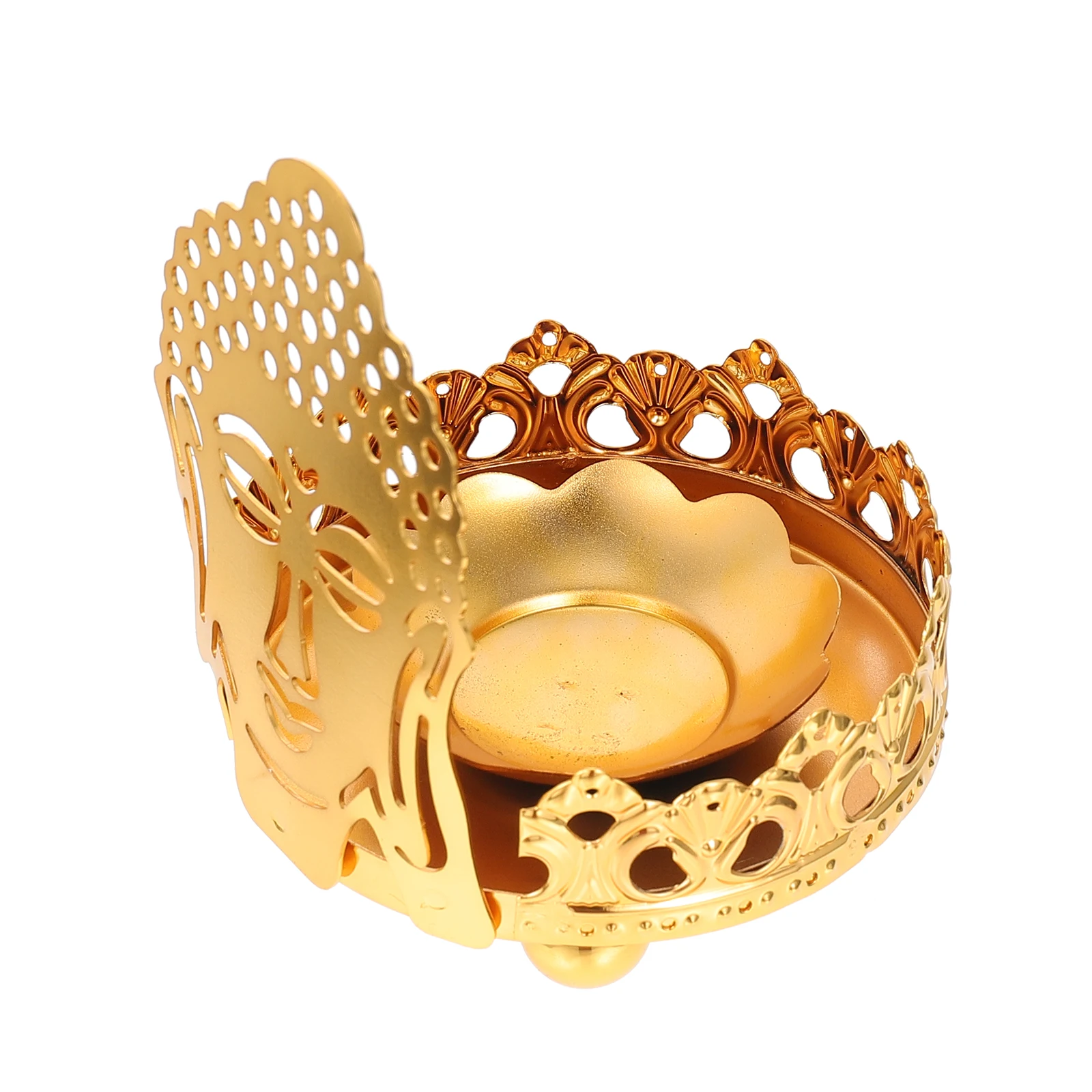 

Stand Alloy Tea Light Holder Gold Offering Holder Decorative Butter Lamp Base Religious Candlestick Home