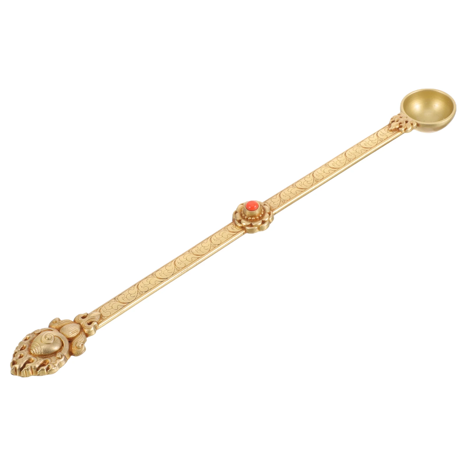 

Pure Copper Spoon Vintage Metal Sugar Round Handcrafted Ghee Brass Spoon Holy Water Reliable Rituals