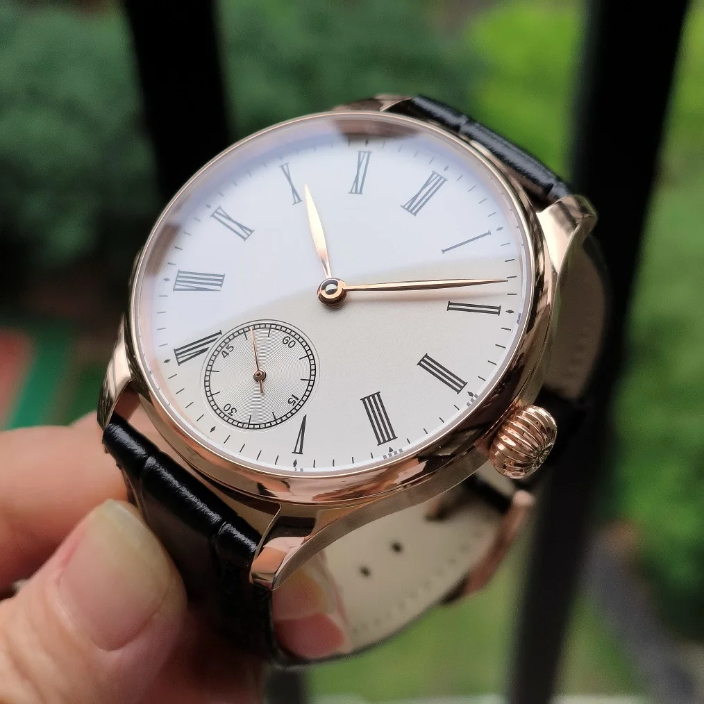 No logo Rose gold case 41mm Hand mechanical watch matte creamy white Dial Rose gold hand AR sapphire crystal ST3621 movement