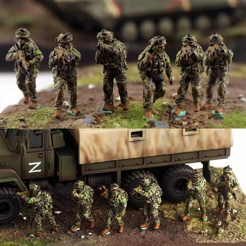 1:72 Scale Model 6 Pcs Realistic Action Figure Russia Soldiers Doll Toys DIY Scene Accessory Collection Display Gifts Fans