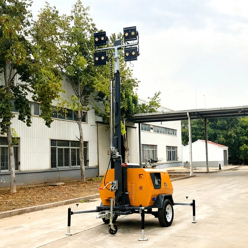 Mobile Engineering Lighting Tower Outdoor Emergency Response Firefighting Mobile Light Tower Road Repair Mobile Lighting Tower