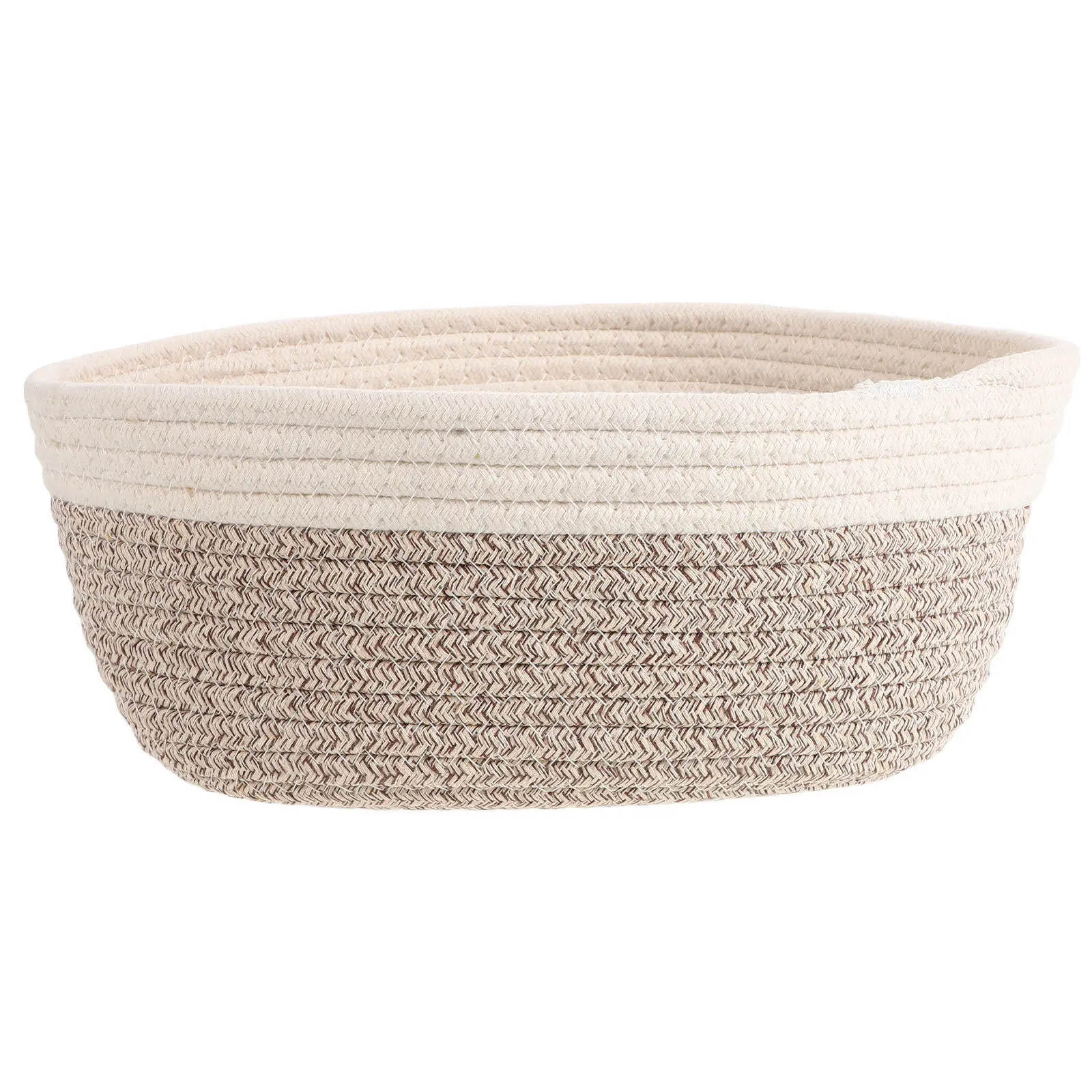 

Cotton Rope Storage Basket Woven Organizer For Keys Mail Makeup Brushes Tabletop Bedroom Bathroom Pantry Storage Bin