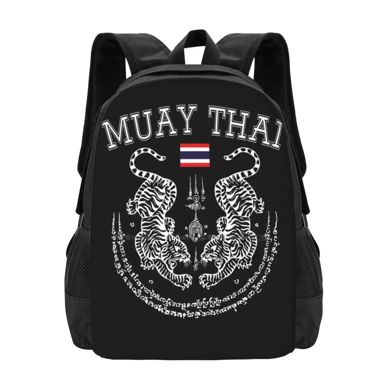 Muay Thai-mochila de Kickboxing para hombre y mujer, morral con diseño de patrón de arte Marital, Muay Thailand, para estudiantes universitarios y adolescentes