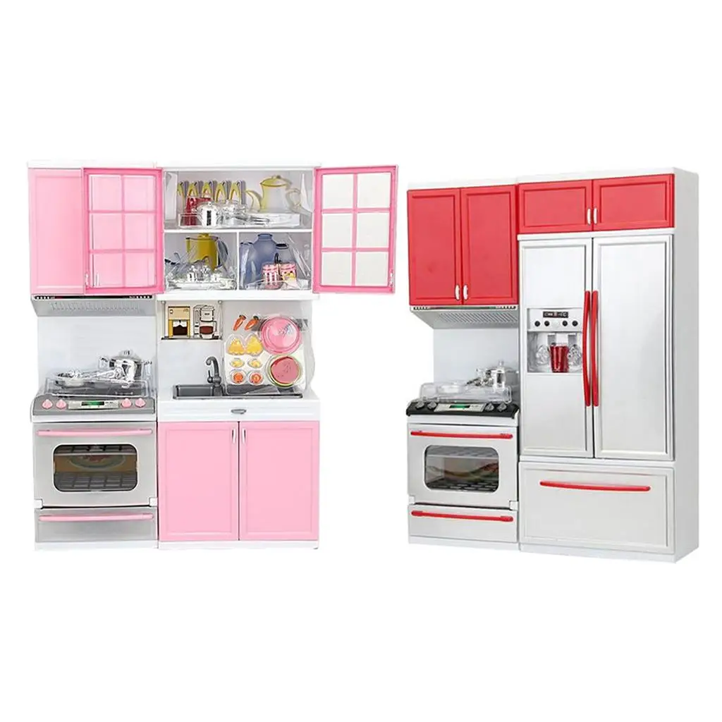 Set da cucina giocattolo per giochi di finzione con luci e suoni, accessori da cucina per bambini piccoli