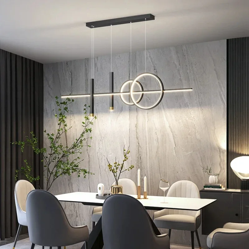 

Modern Dining Room LED Ceiling Chandelier Luxury Minimalist Restaurant Tables Bar Counter Hanging Lamp