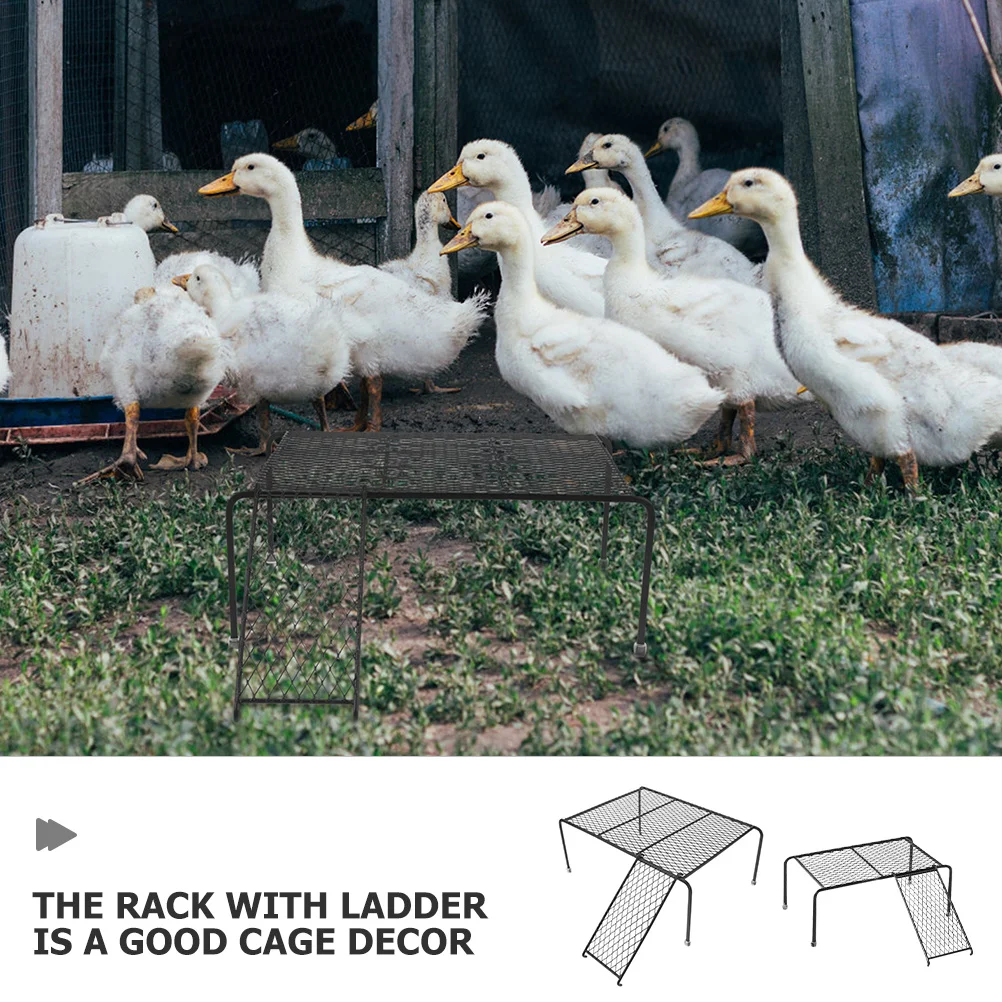 

2Pcs Rutin Chicken Coop Platform Rack Ladder Multifunctional Small Pet Play Rest Holder Feeder Shelf Cage Supply